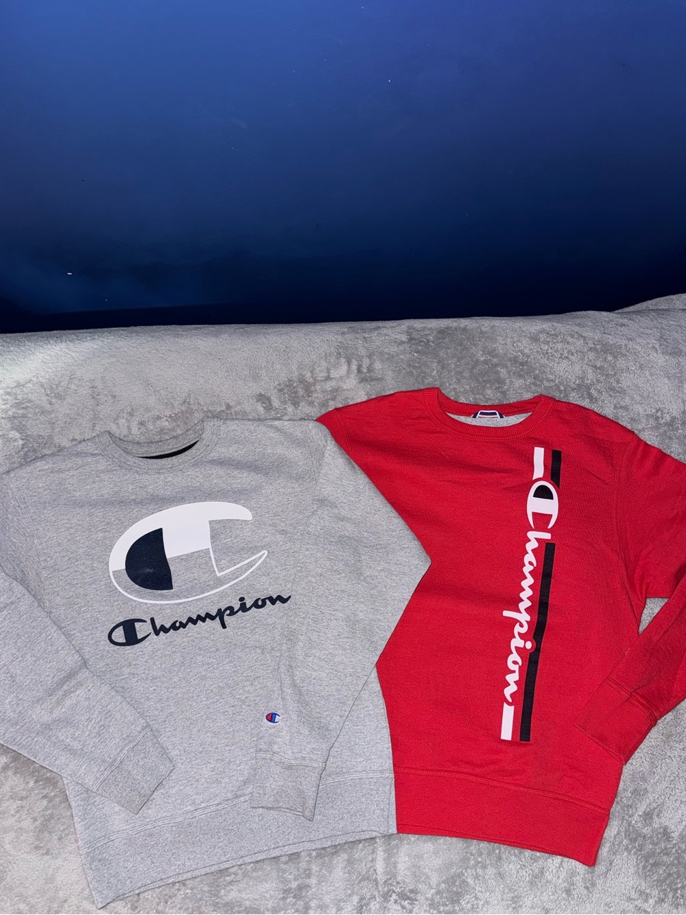 Mens Champion Crewneck Sweatshirts Bundle Gray & Red